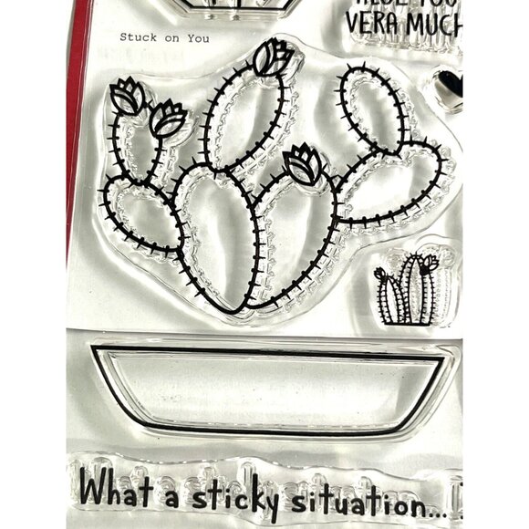 May May Made It Stuck On You Clear  Stamp Cactus Plants Sentiments - Picture 5 of 5